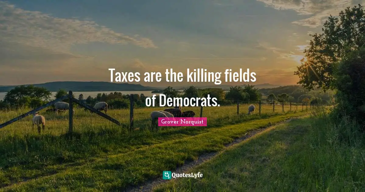 Taxes are the killing fields of Democrats.