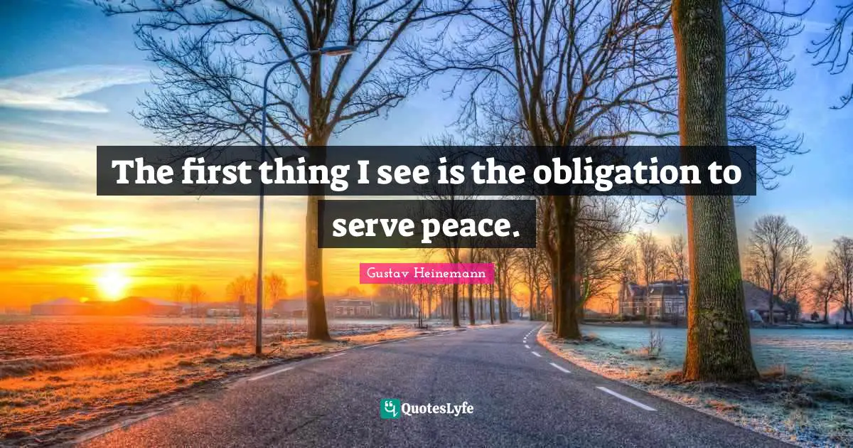 The first thing I see is the obligation to serve peace.
