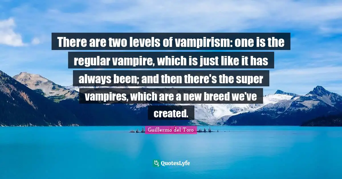 There are two levels of vampirism: one is the regular vampire, which is just like it has always been; and then there's the super vampires, which are a new breed we've created.