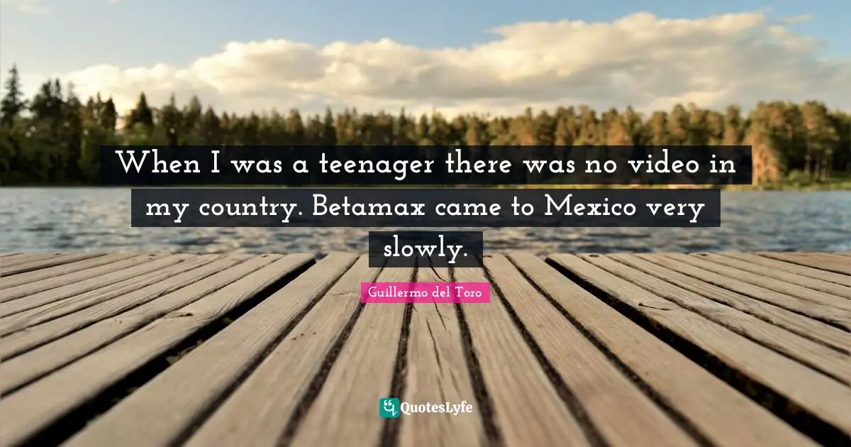 Teenager Quotes: "When I was a teenager there was no video in my country. Betamax came to Mexico very slowly."