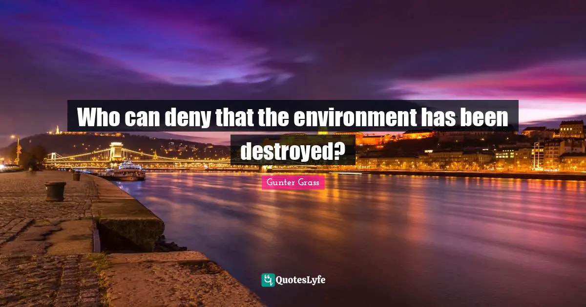 Who can deny that the environment has been destroyed?