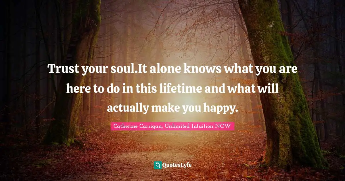 Trust your soul.It alone knows what you are here to do in this lifetime and what will actually make you happy.