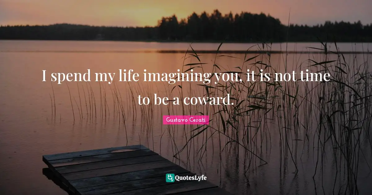 I spend my life imagining you, it is not time to be a coward.