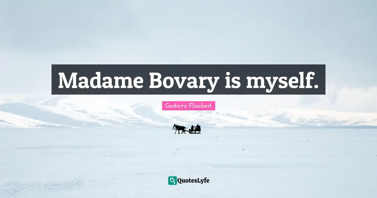 Madame Bovary is myself.