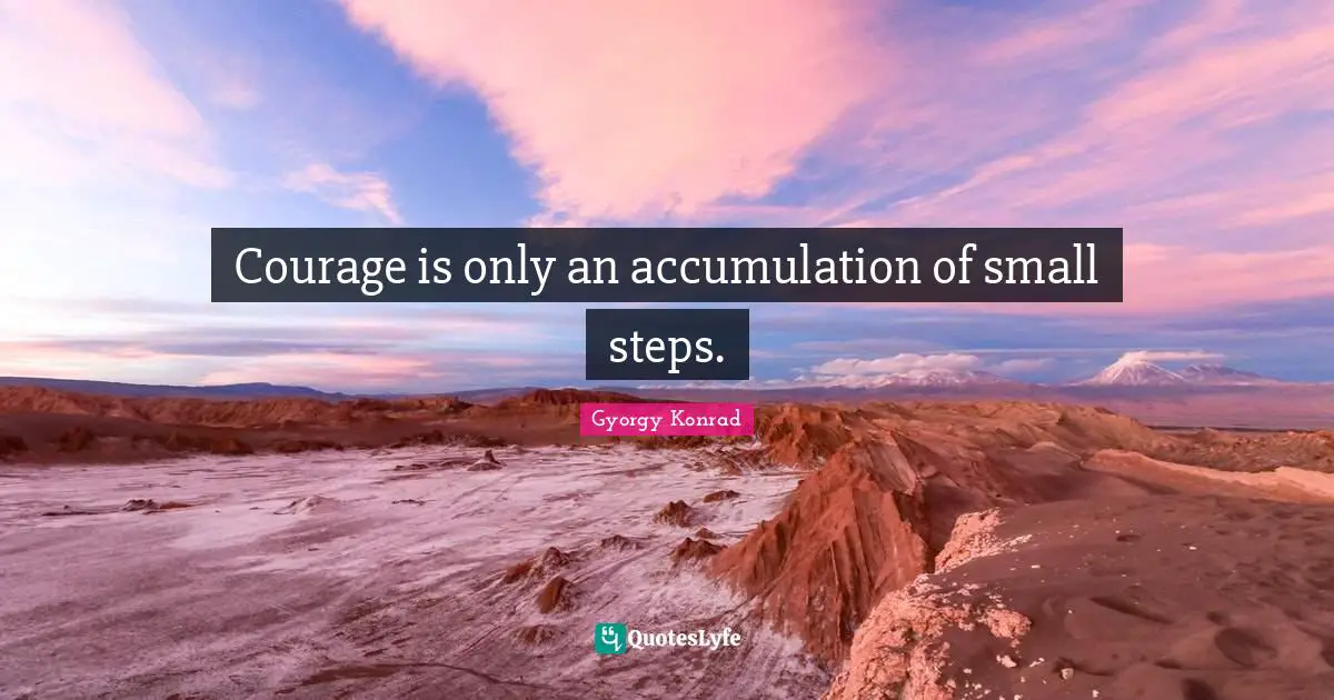 Small Steps Quotes: "Courage is only an accumulation of small steps."