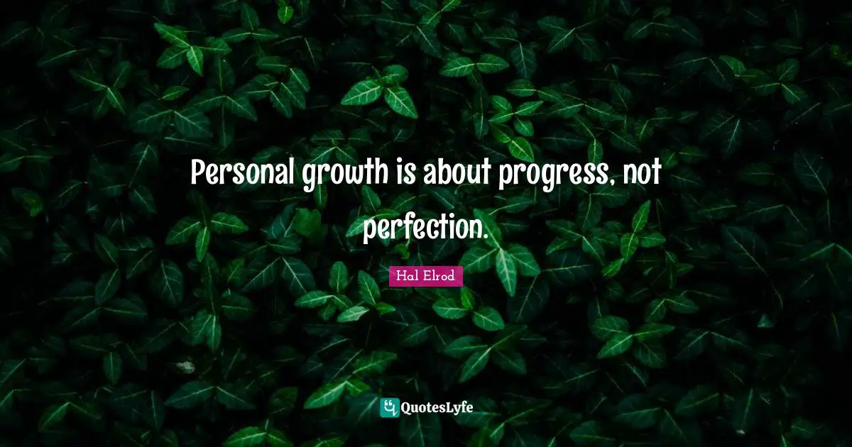 Progress Not Perfection Quotes: "Personal growth is about progress, not perfection."