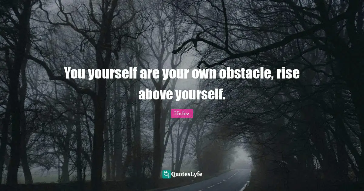 Rise Quotes: "You yourself are your own obstacle, rise above yourself."