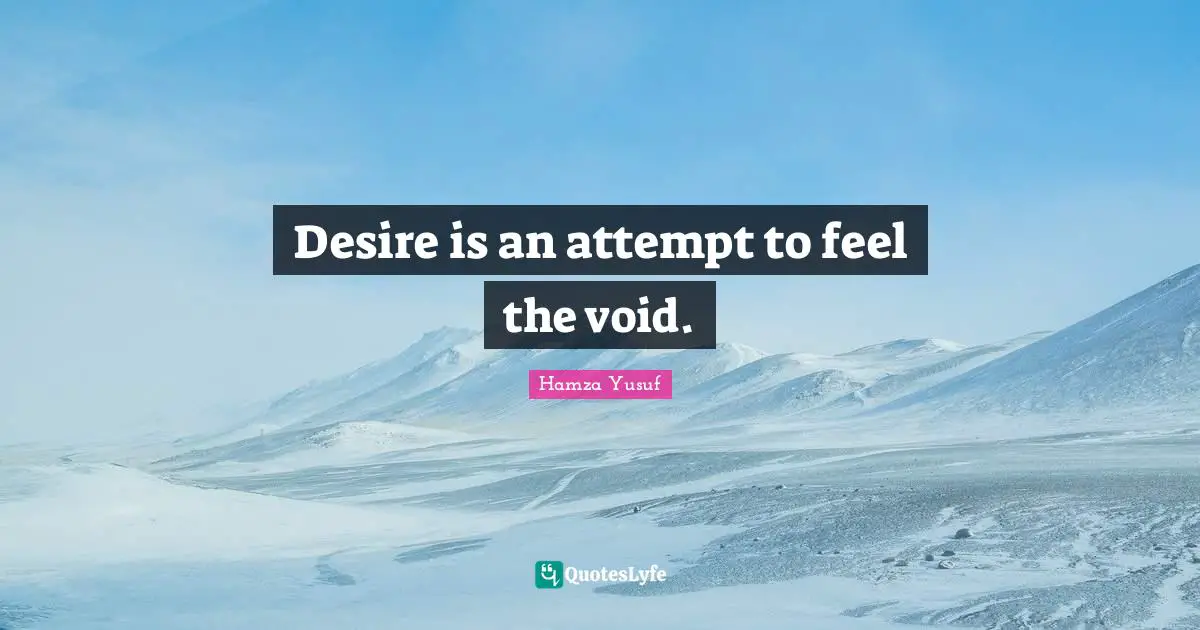 Void Quotes: "Desire is an attempt to feel the void."