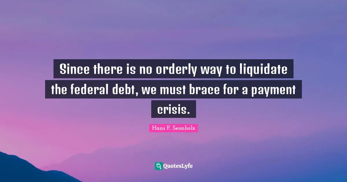 Braces Quotes: "Since there is no orderly way to liquidate the federal debt, we must brace for a payment crisis."