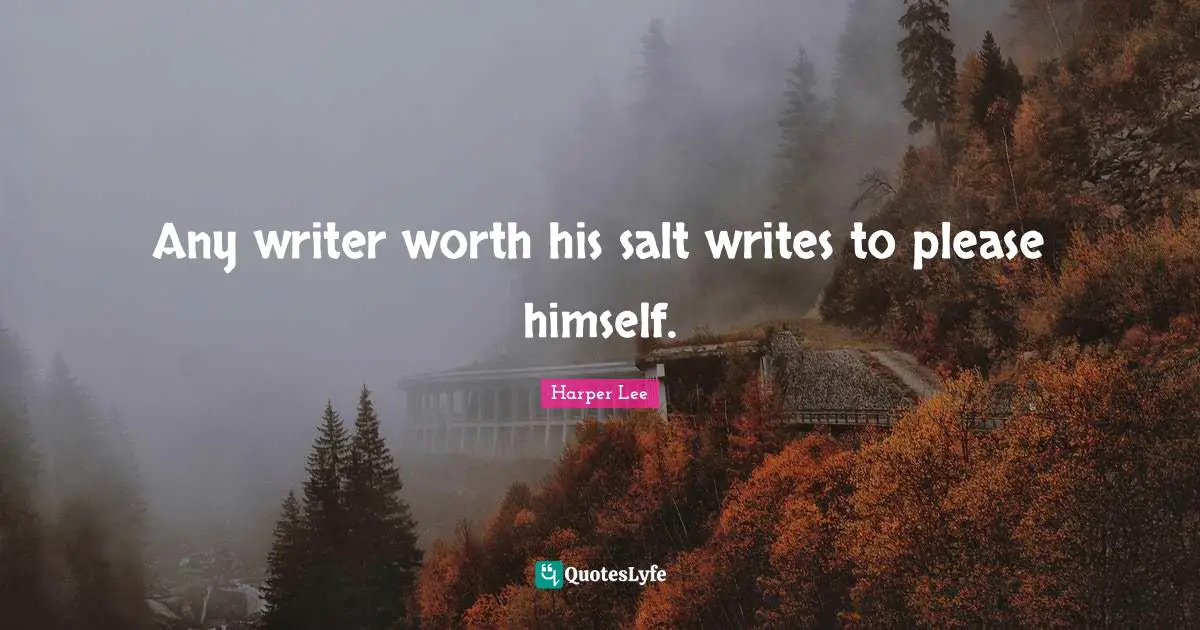Any writer worth his salt writes to please himself.