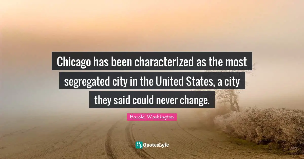 Chicago has been characterized as the most segregated city in the United States, a city they said could never change.