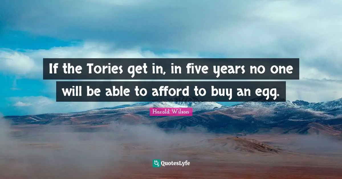 Eggs Quotes: "If the Tories get in, in five years no one will be able to afford to buy an egg."