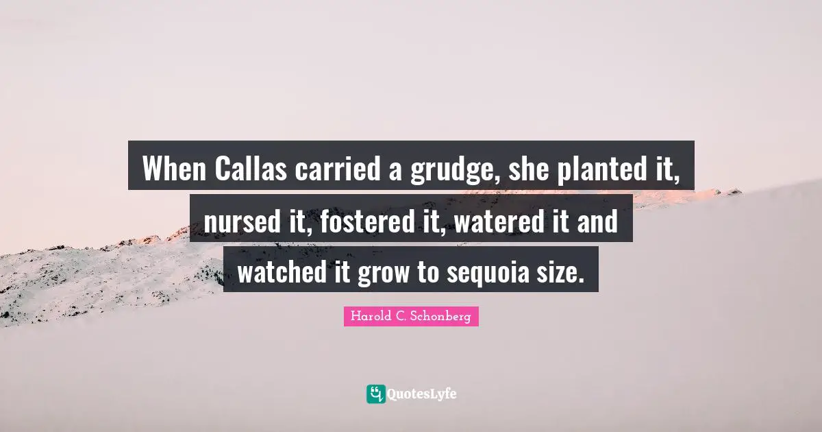 When Callas carried a grudge, she planted it, nursed it, fostered it, watered it and watched it grow to sequoia size.