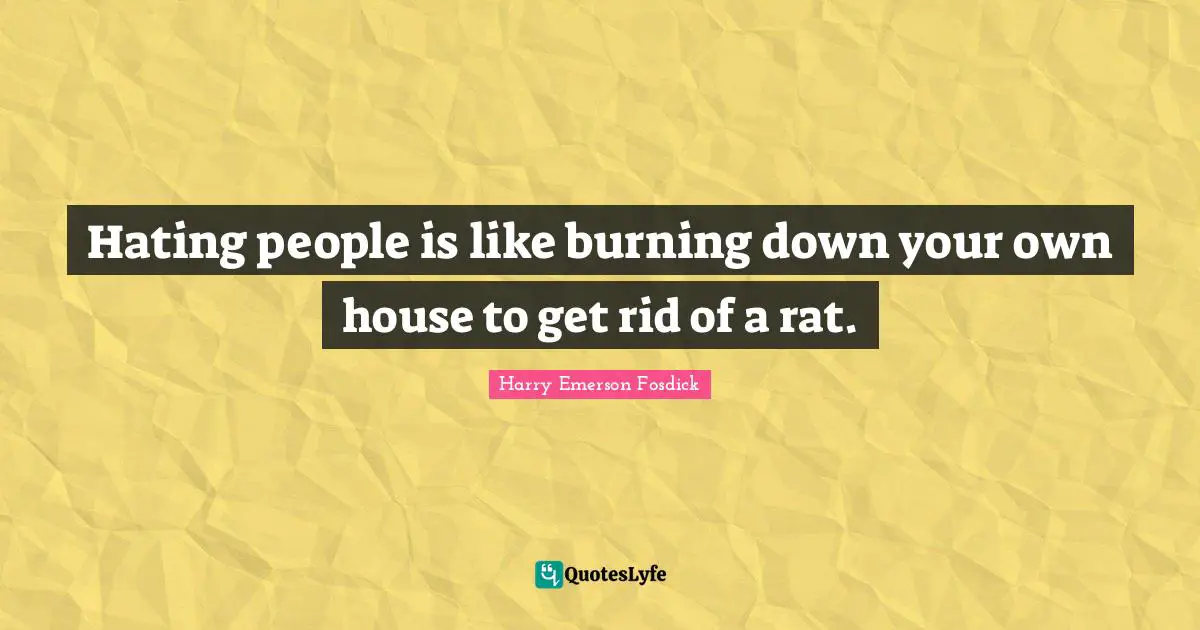 Funny Quotes: "Hating people is like burning down your own house to get rid of a rat."