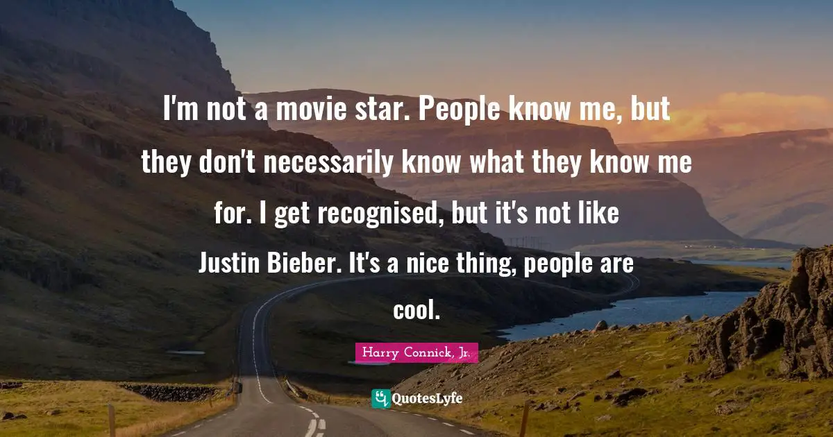 I'm not a movie star. People know me, but they don't necessarily know what they know me for. I get recognised, but it's not like Justin Bieber. It's a nice thing, people are cool.