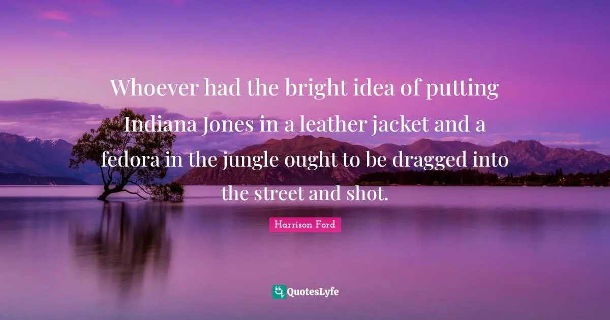 Whoever had the bright idea of putting Indiana Jones in a leather jacket and a fedora in the jungle ought to be dragged into the street and shot.