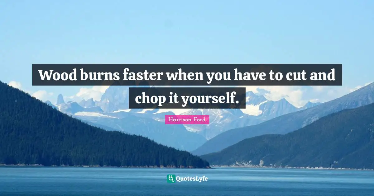 Wood burns faster when you have to cut and chop it yourself.