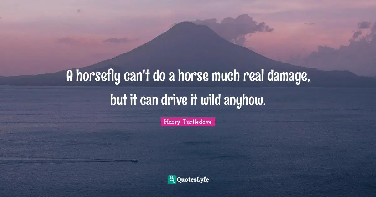A horsefly can't do a horse much real damage, but it can drive it wild anyhow.