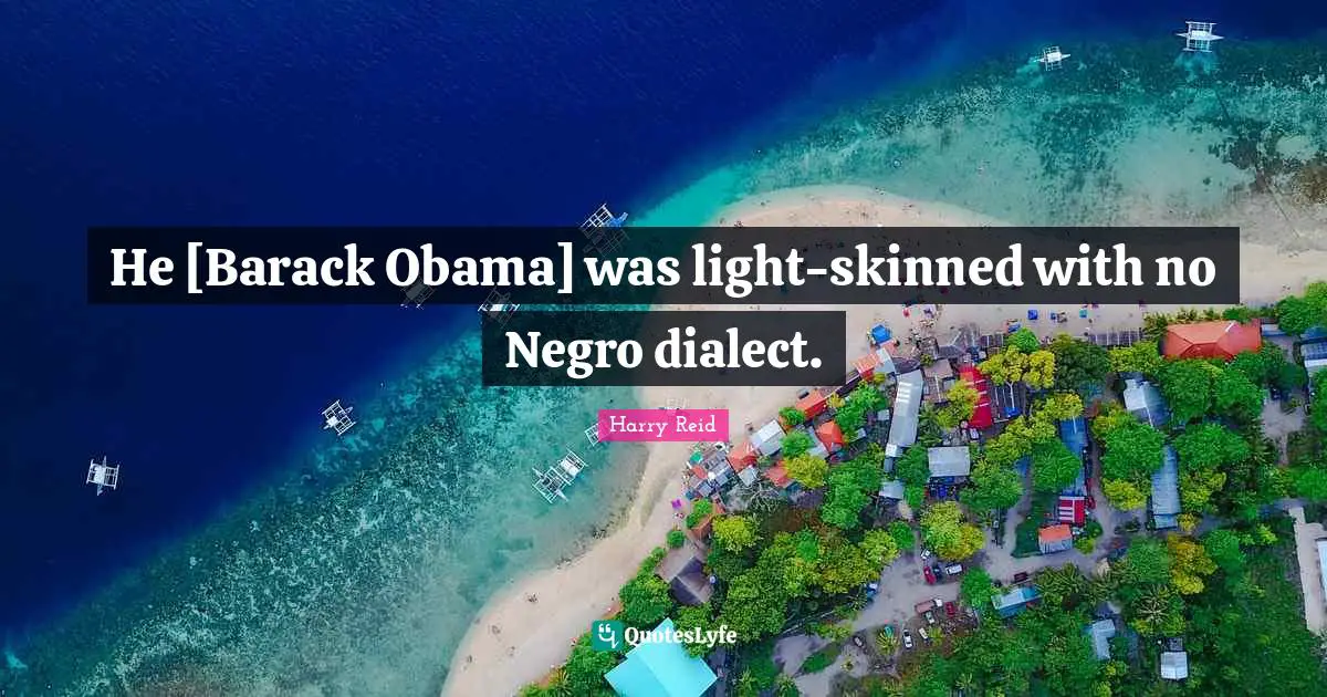 Dialect Quotes: "He [Barack Obama] was light-skinned with no Negro dialect."