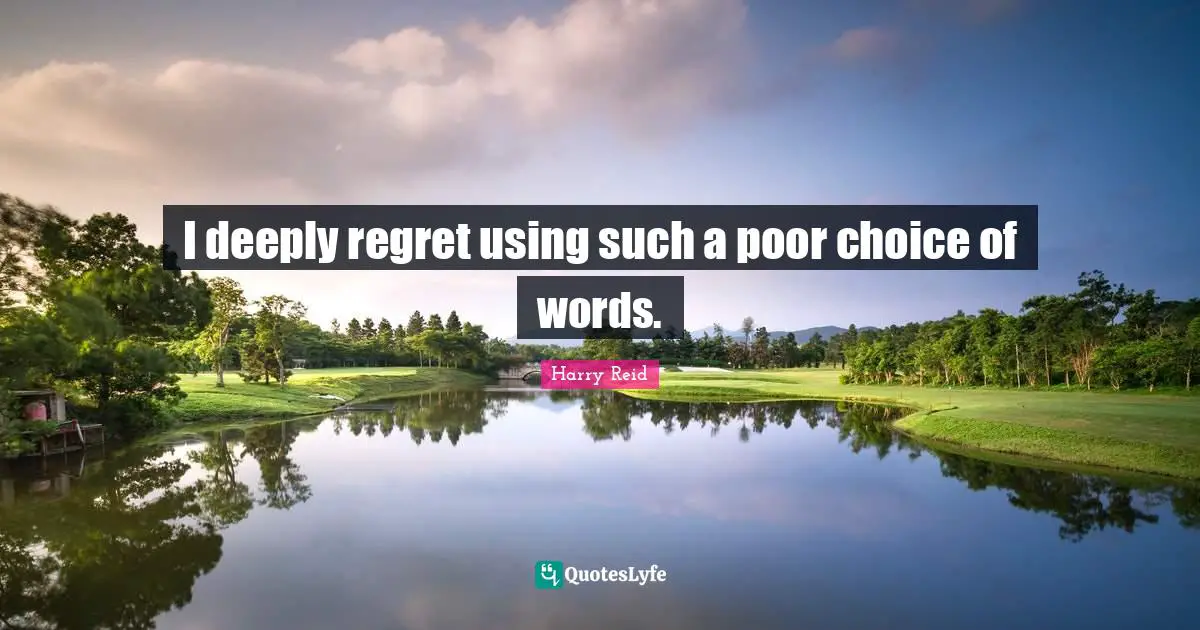 I deeply regret using such a poor choice of words.