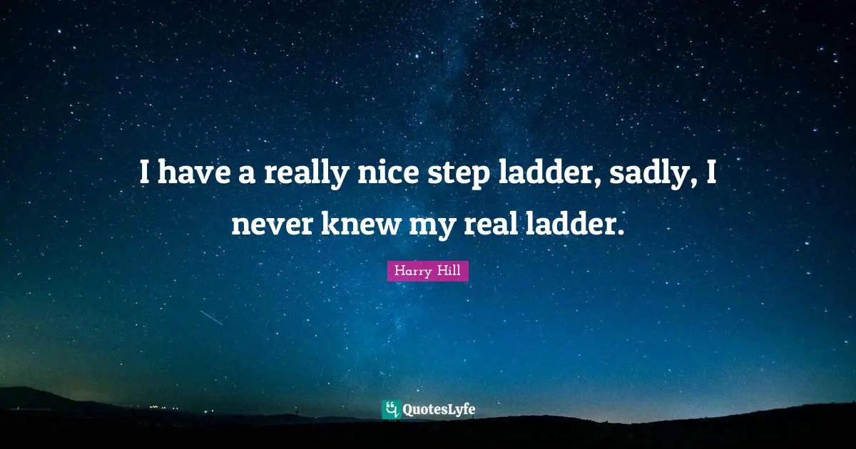 I have a really nice step ladder, sadly, I never knew my real ladder.