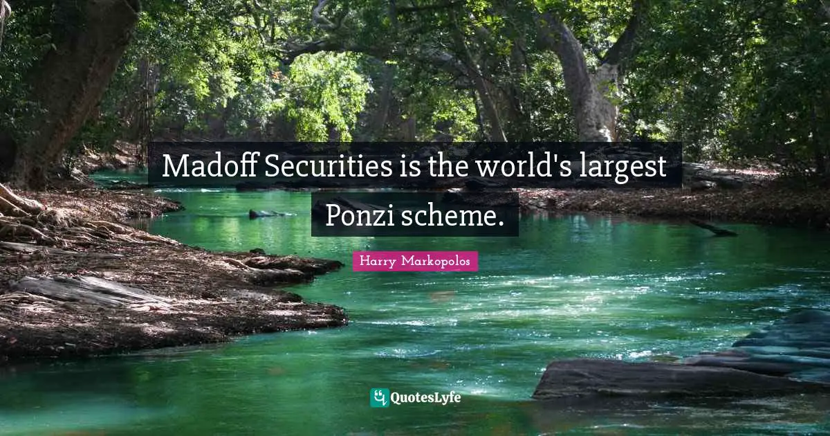Madoff Securities is the world's largest Ponzi scheme.