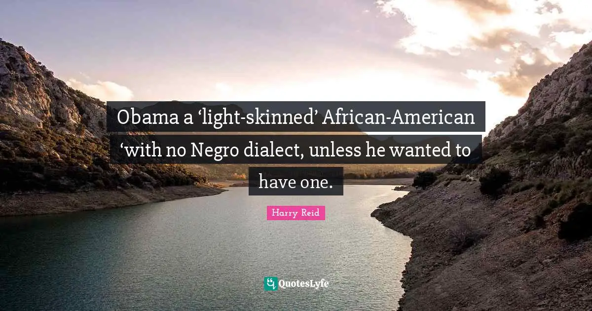 Racism Quotes: "Obama a ‘light-skinned’ African-American ‘with no Negro dialect, unless he wanted to have one."