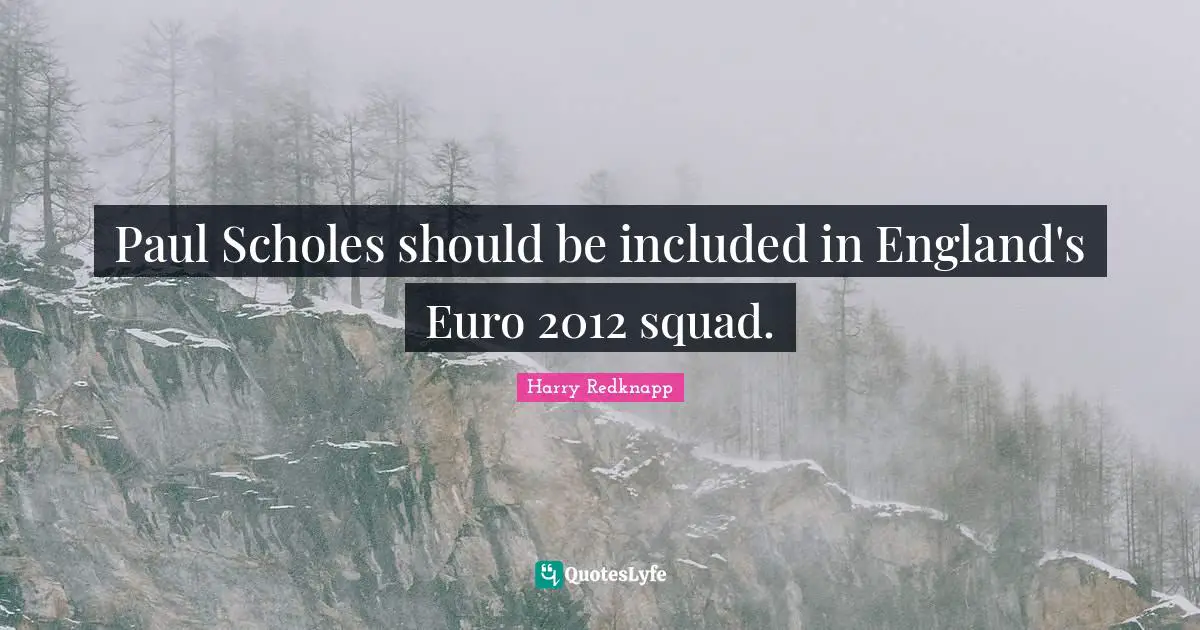 Paul Scholes should be included in England's Euro 2012 squad.
