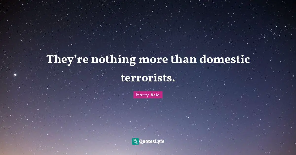 They’re nothing more than domestic terrorists.
