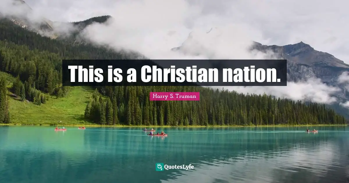This is a Christian nation.
