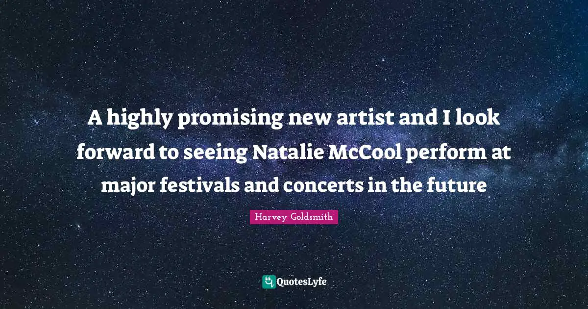 A highly promising new artist and I look forward to seeing Natalie McCool perform at major festivals and concerts in the future