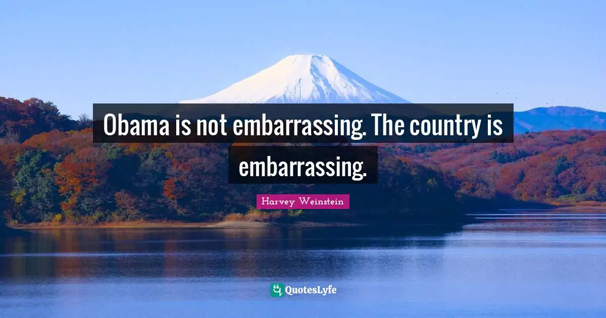 Obama is not embarrassing. The country is embarrassing.