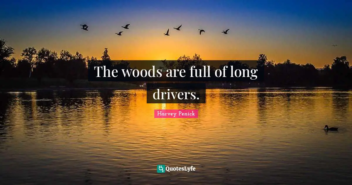 Woods Quotes: "The woods are full of long drivers."