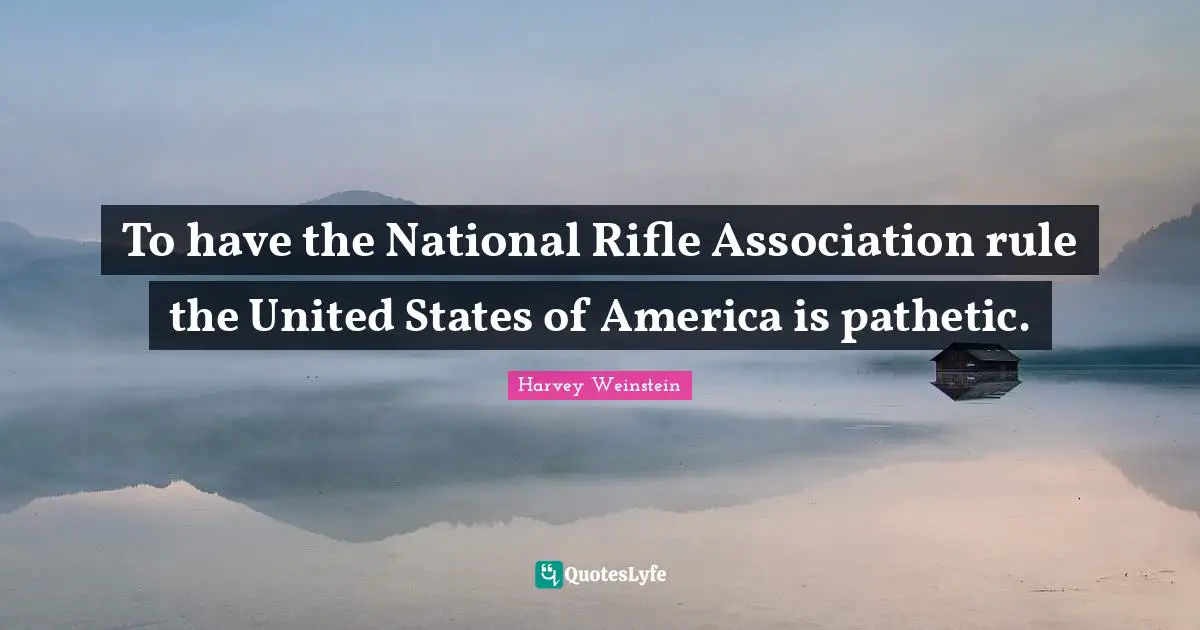 Gun Control Quotes: "To have the National Rifle Association rule the United States of America is pathetic."