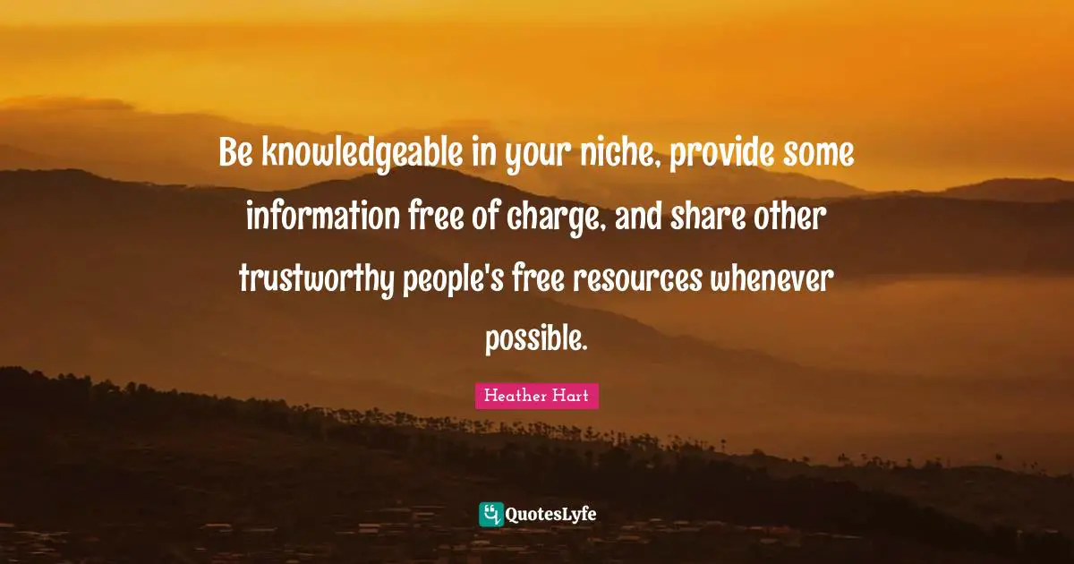 Be knowledgeable in your niche, provide some information free of charge, and share other trustworthy people's free resources whenever possible.