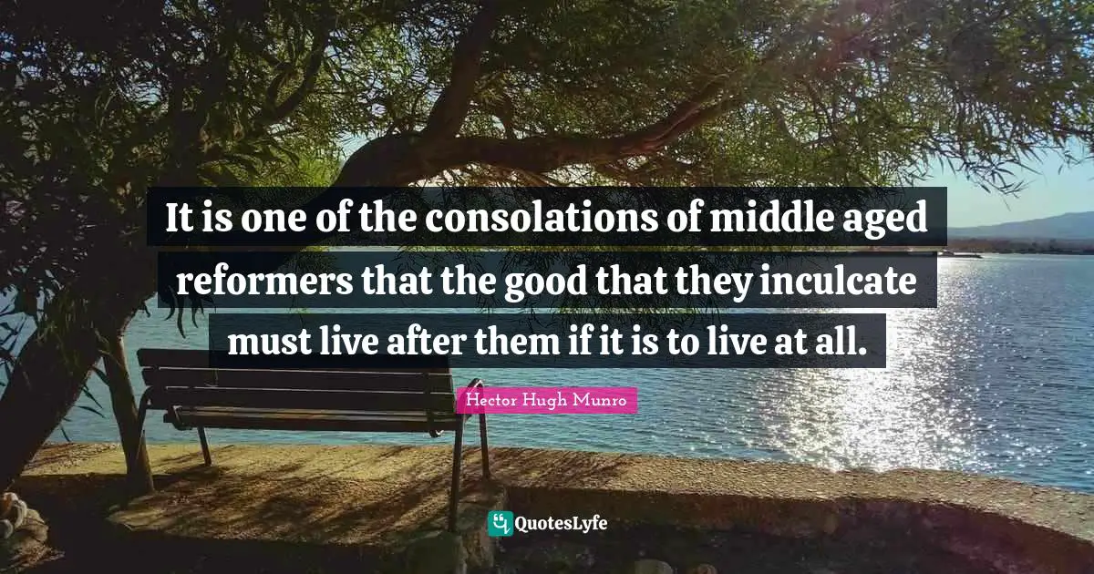 It is one of the consolations of middle aged reformers that the good that they inculcate must live after them if it is to live at all.