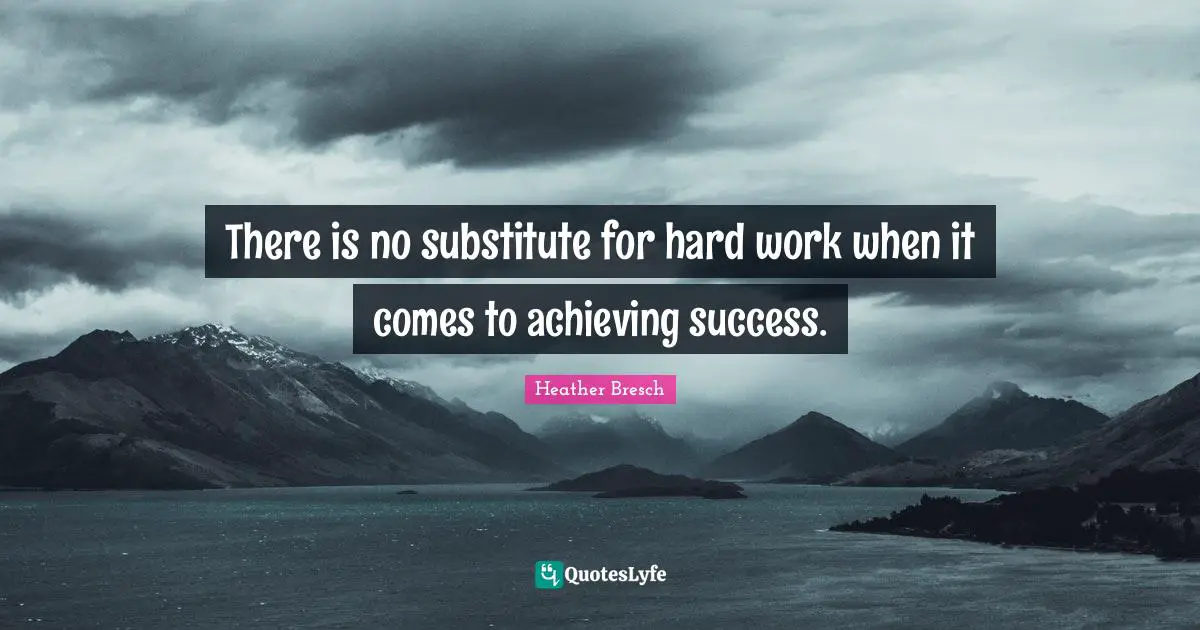 There is no substitute for hard work when it comes to achieving success.