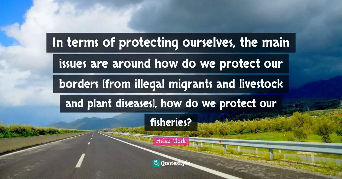 In terms of protecting ourselves, the main issues are around how do we protect our borders [from illegal migrants and livestock and plant diseases], how do we protect our fisheries?
