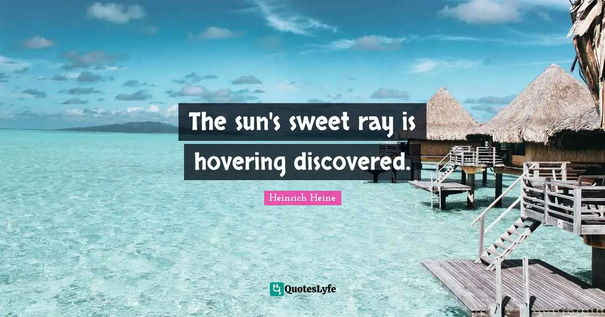 The sun's sweet ray is hovering discovered.