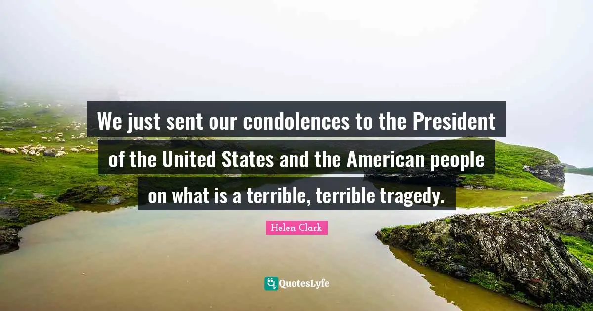 We just sent our condolences to the President of the United States and the American people on what is a terrible, terrible tragedy.