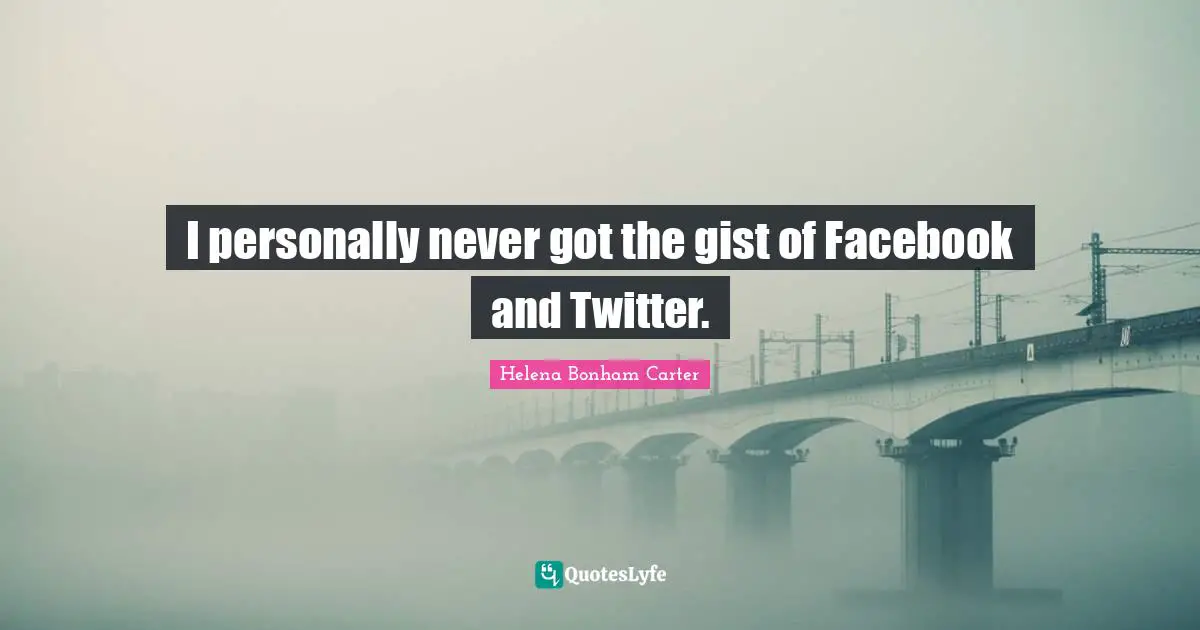 I personally never got the gist of Facebook and Twitter.