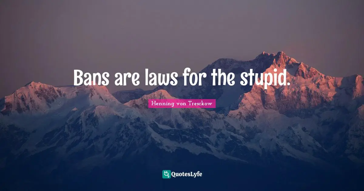 Bans are laws for the stupid.