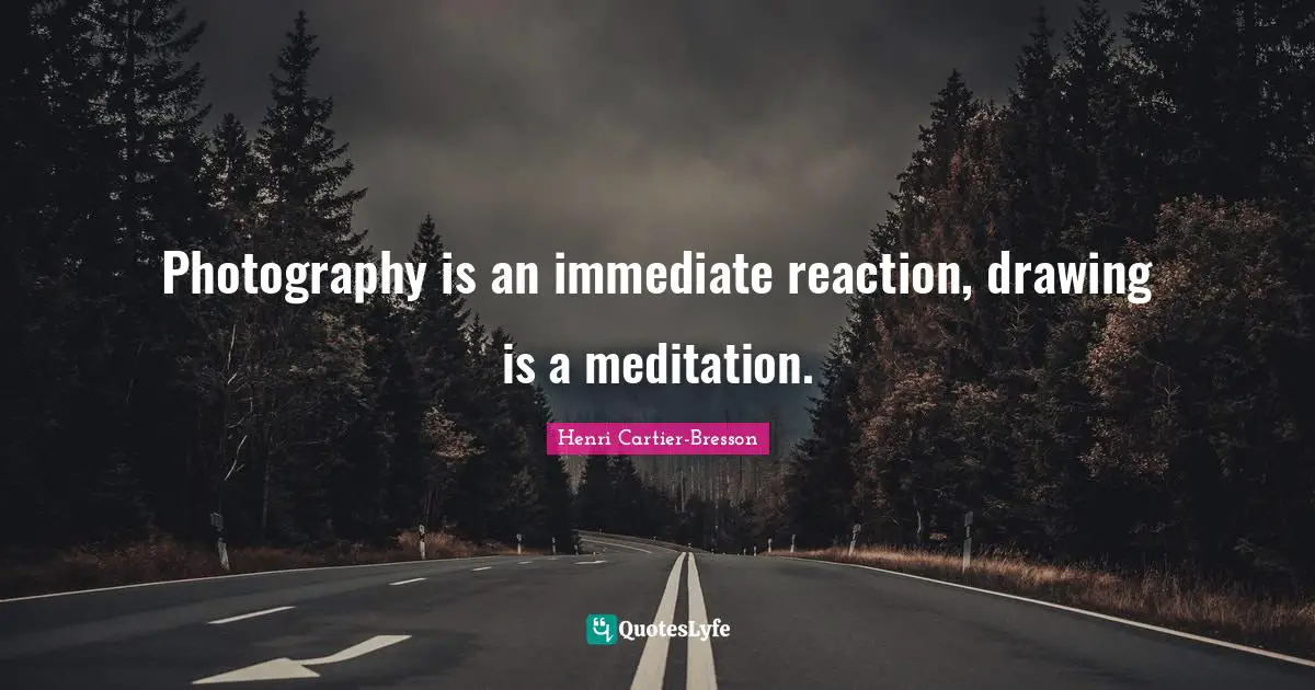 Photography is an immediate reaction, drawing is a meditation.