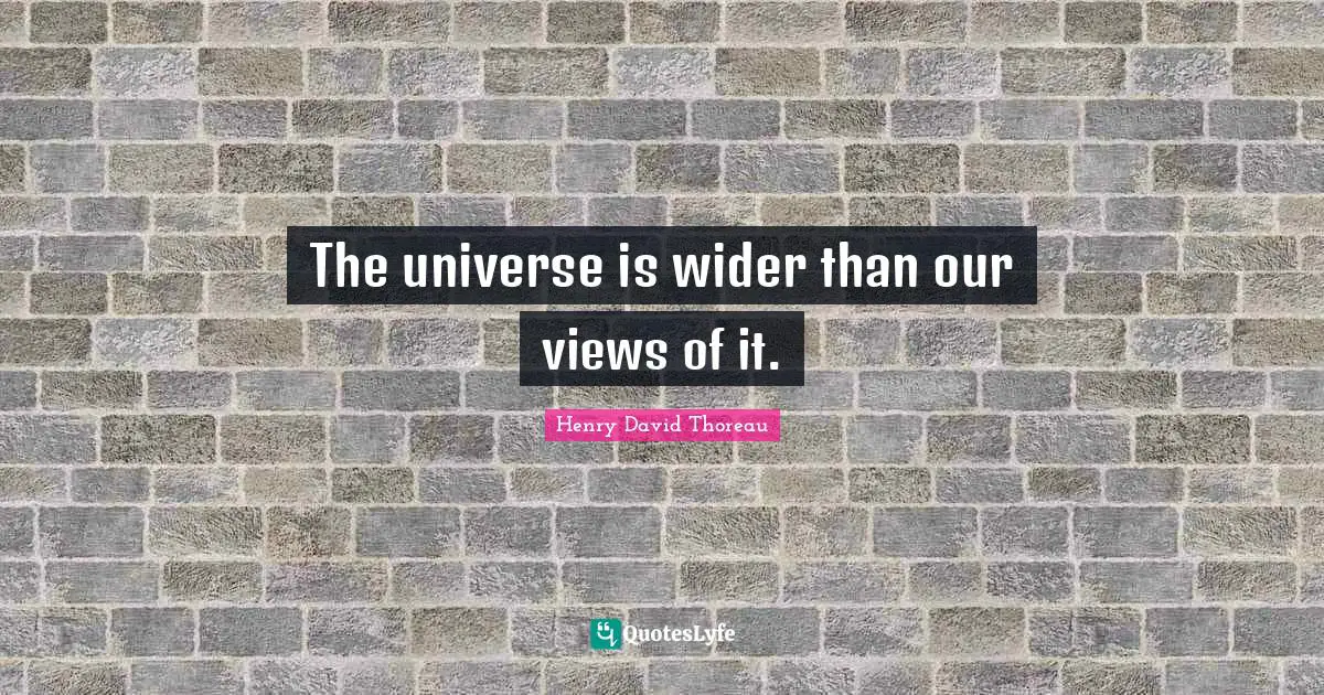 The universe is wider than our views of it.