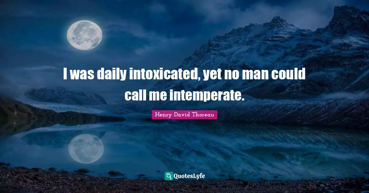Intoxicated Quotes: "I was daily intoxicated, yet no man could call me intemperate."
