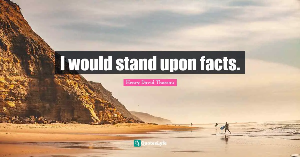 I would stand upon facts.