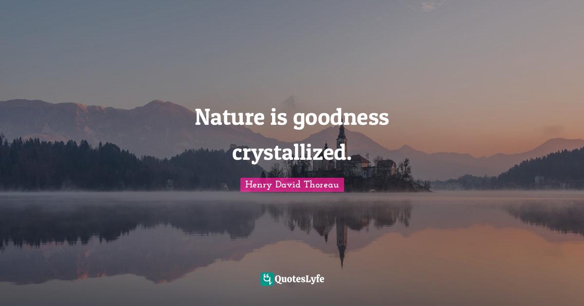 Nature is goodness crystallized.
