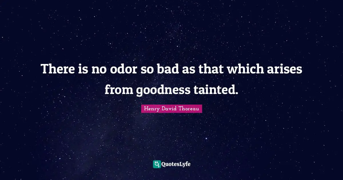 Tainted Quotes: "There is no odor so bad as that which arises from goodness tainted."