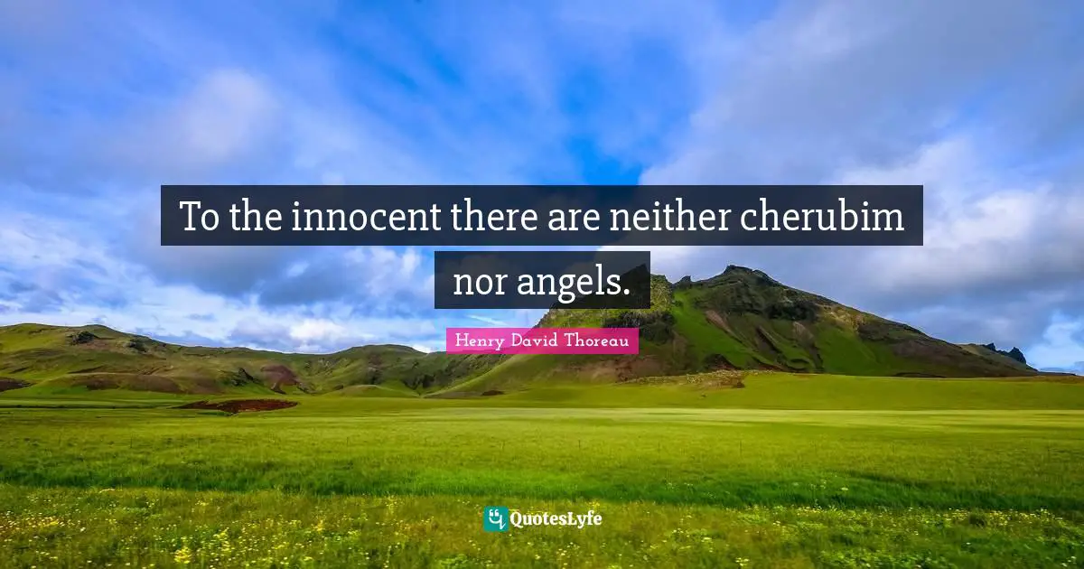 To the innocent there are neither cherubim nor angels.