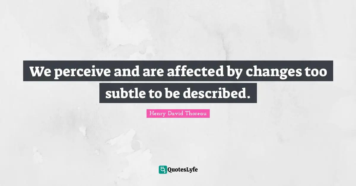 We perceive and are affected by changes too subtle to be described.